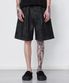 슬랍 워싱 원턱 데님 쇼츠 (BLACK)