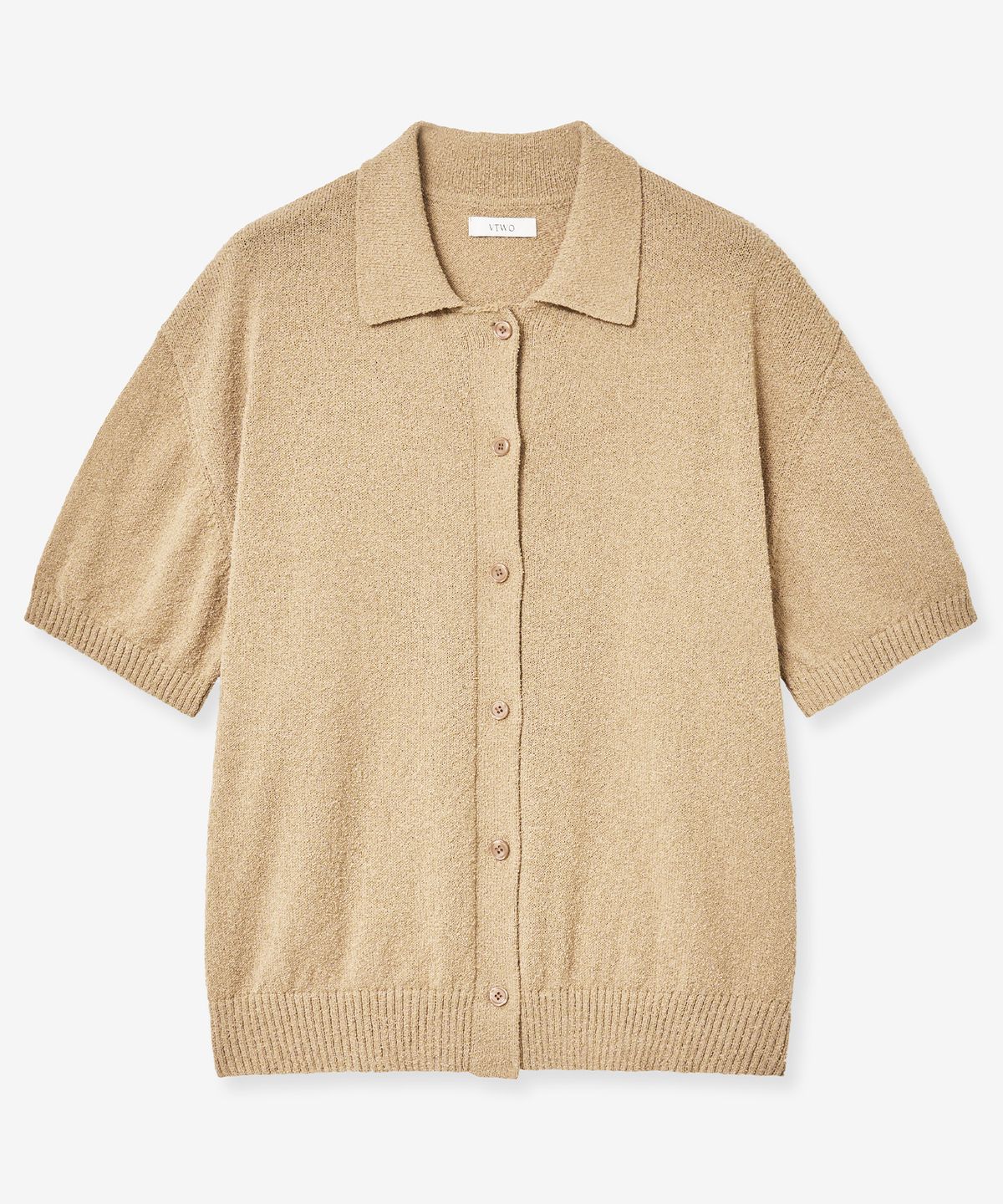 브이투(VTWO) 쿨 워셔블 부클 카라 니트 (BEIGE)