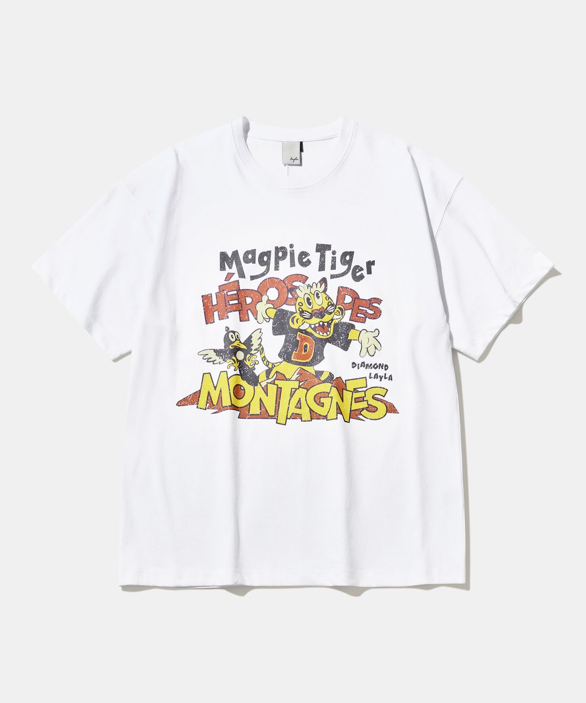 다이아몬드 레이라(DIAMOND LAYLA) KKAHO Showtime Short Sleeve T-shirt T94 White