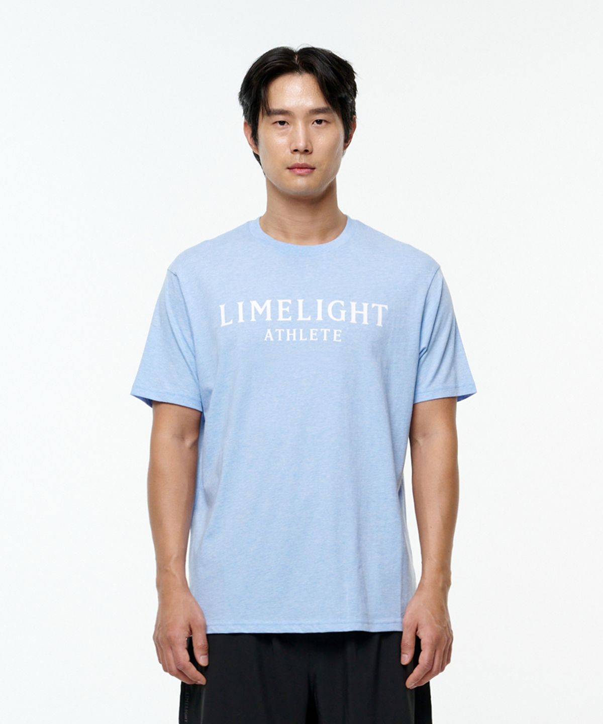 라임라잇 어패럴(LIMELIGHT APPAREL) 애슬릿 티셔츠 (스카이블루 멜란지/화이트)