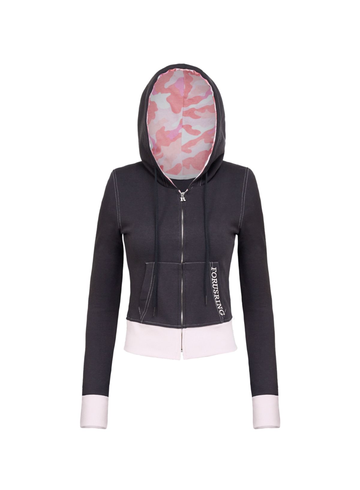 포어링(FORUSRING) Bebe cago training hoodie (chacoal) - 사이즈