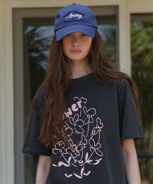 A FLOWER DRAWING T-SHIRT_DARK GREY