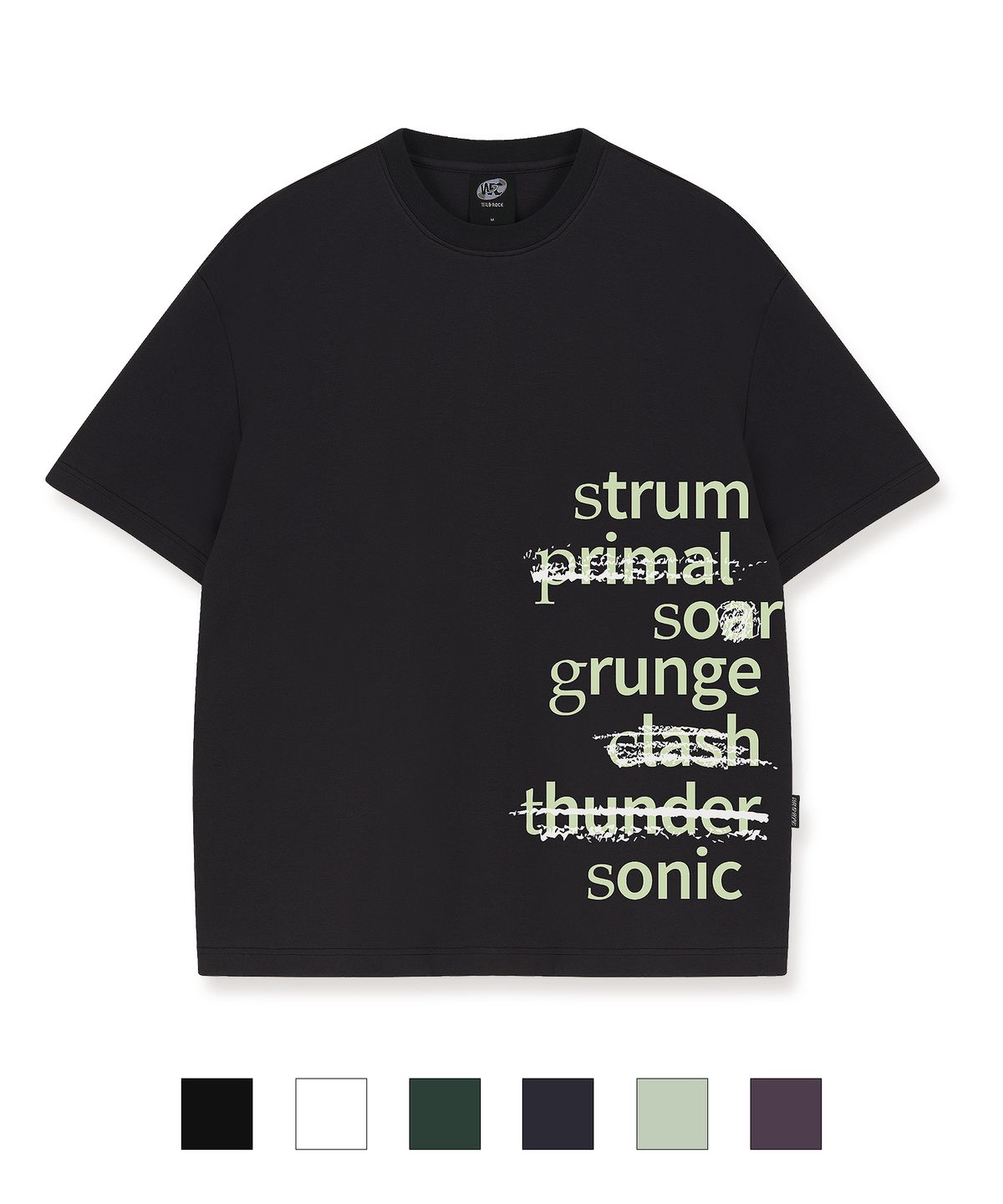 와일드락(WILDROCK) Side Lettering High tension Overfit half T-shirts