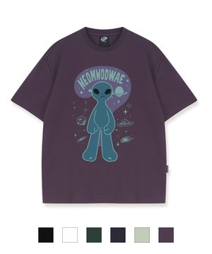 너 뭐 돼 우주 소프트 하이텐션 오버핏 반팔 티셔츠