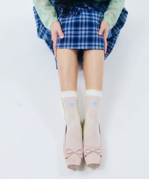 [IHM25SU0401] 러블리 웨이브 삭스 화이트