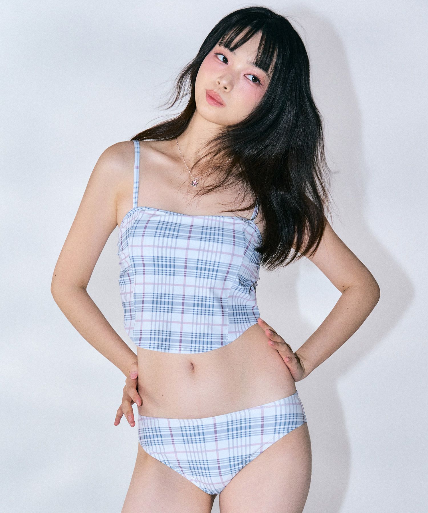 ビキニ ZEROPLANET Check Bustier Bikini Set WHITE Z25HDR01WH MUSINSA | ZEROPLANET Check Bustier Bikini Set [WHITE]