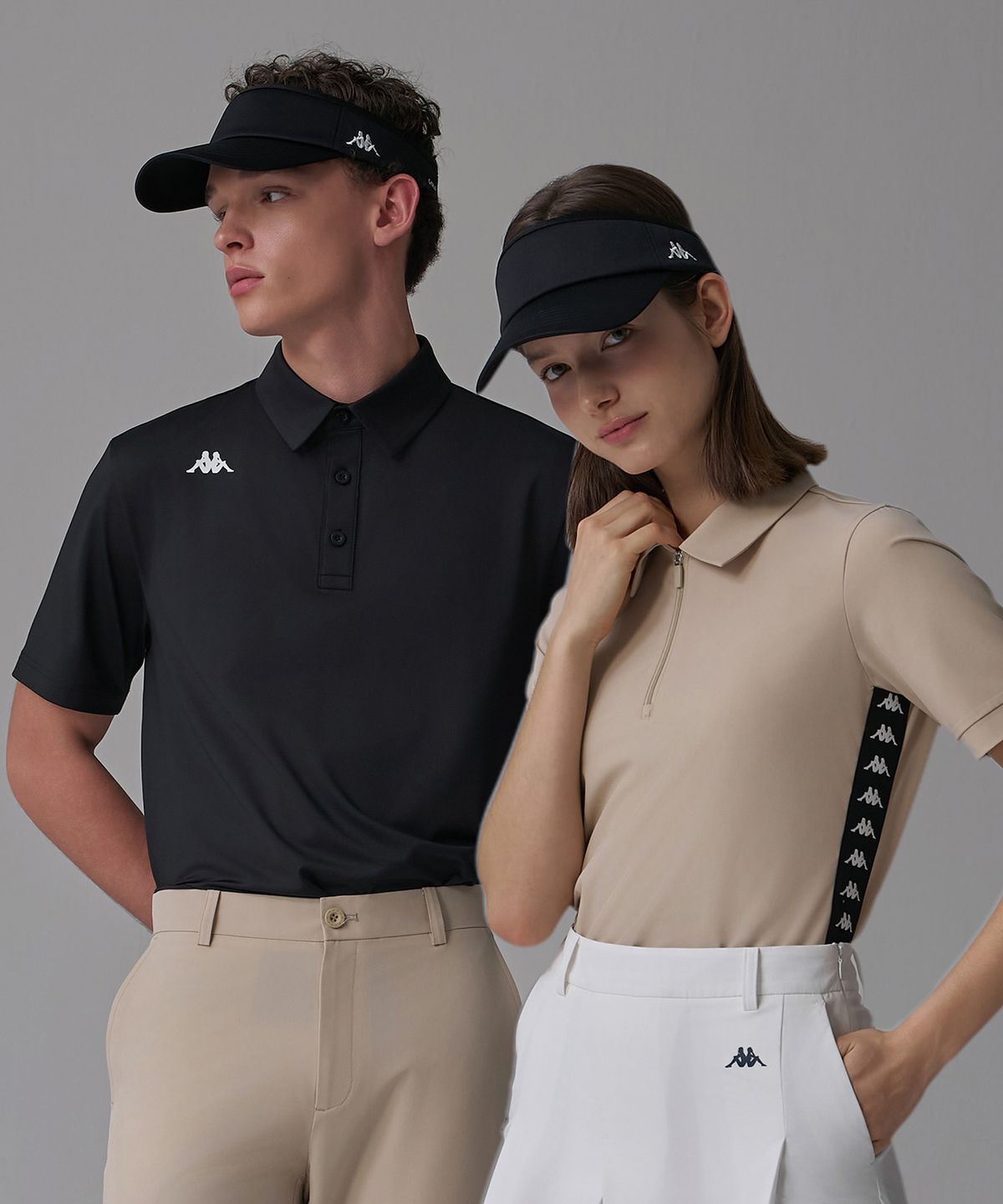 카파(KAPPA) 자수 썬바이저 유니 블랙