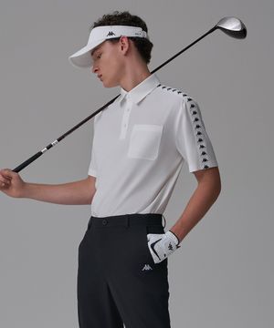 골프 사이드로고 포켓반팔티셔츠 남성 화이트