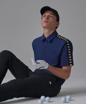 골프 사이드로고 포켓반팔티셔츠 남성 네이비