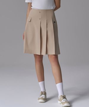 골프 랩스타일 플리츠스커트 베이지
