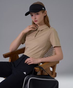 골프 솔리드 반팔티셔츠 여성 베이지