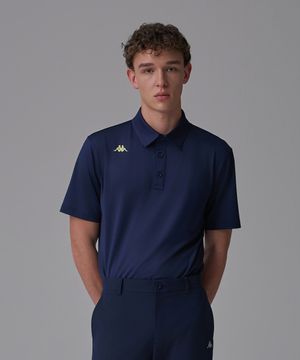 골프 솔리드 반팔티셔츠 남성 네이비