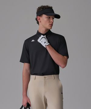 골프 솔리드 반팔티셔츠 남성 블랙
