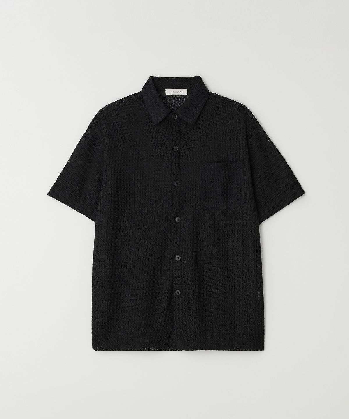 조질롱(JOJILONG) JN162 Crochet Nep 1/2 Shirt - BLACK