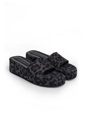 DEINET SLIPPER IN NAVY LEOPARD