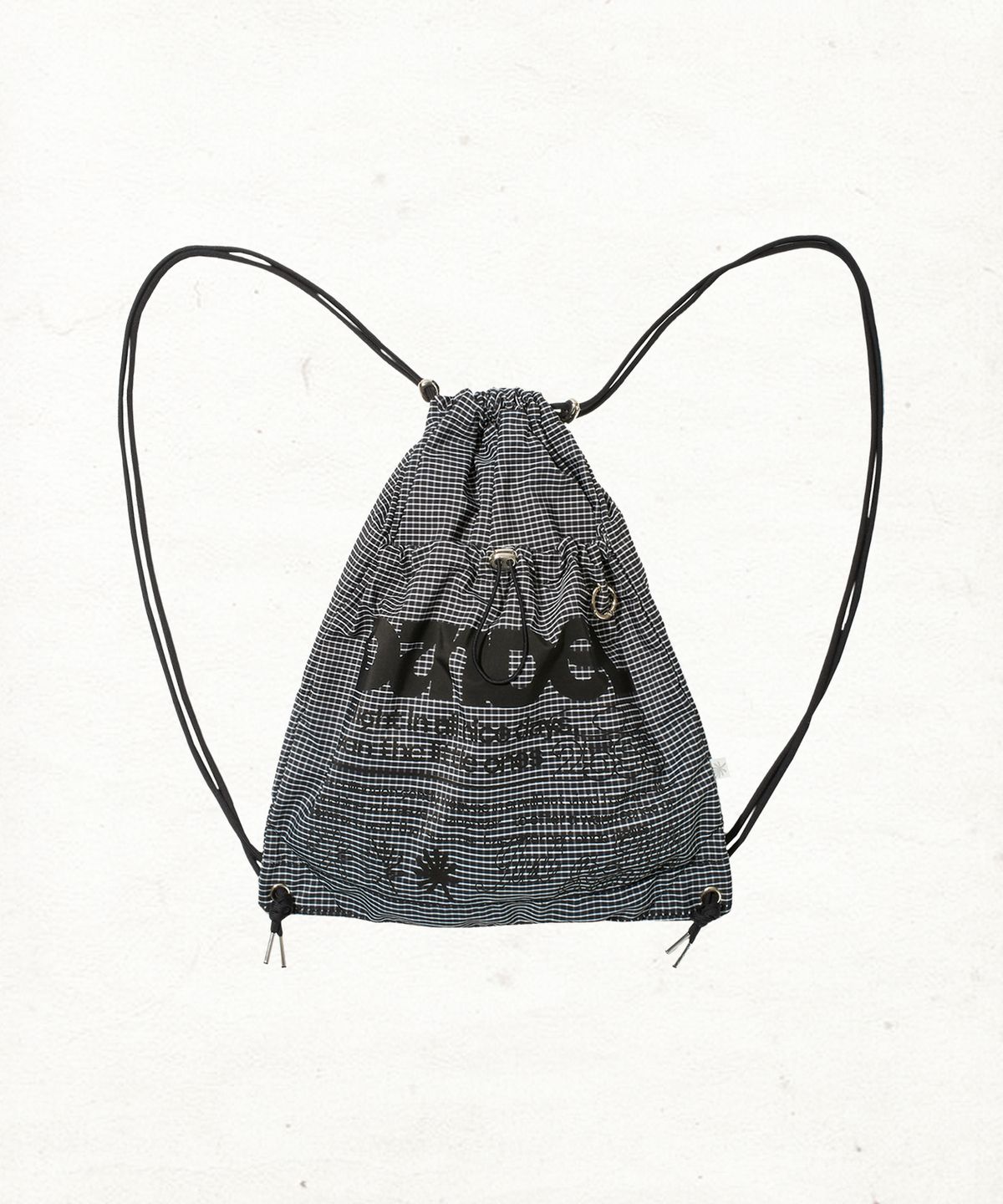 단델(DANDEL) DD check symbol gym sack string bag (CHK BLACK)