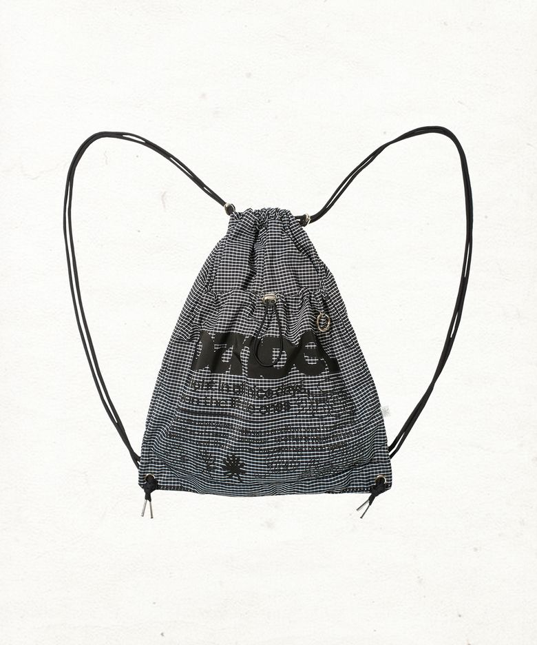 DD check symbol gym sack string bag (CHK BLACK)