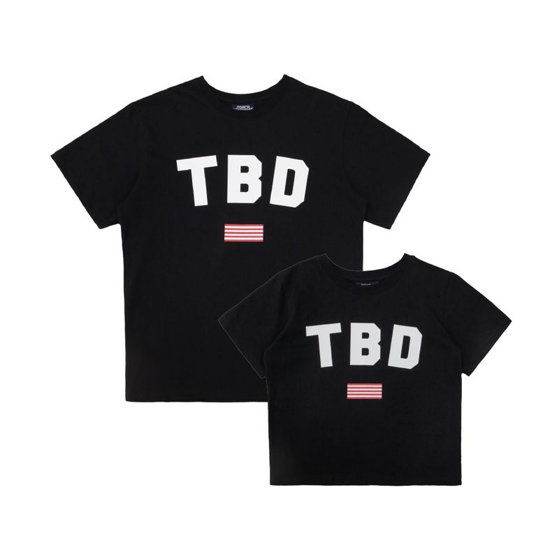 TBD 플레그 로고 하프 티셔츠 블랙