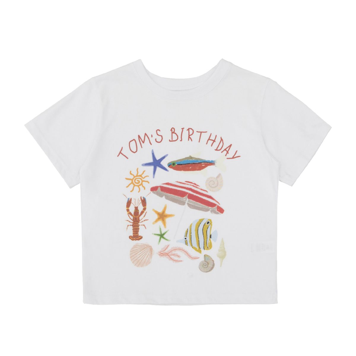 톰스벌스데이(TOM'S BIRTHDAY) TBD  SUMMER vcation Half T-shirt White