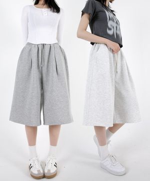 여자 원턱스티치 숏롱 버뮤다팬츠 4COLOR