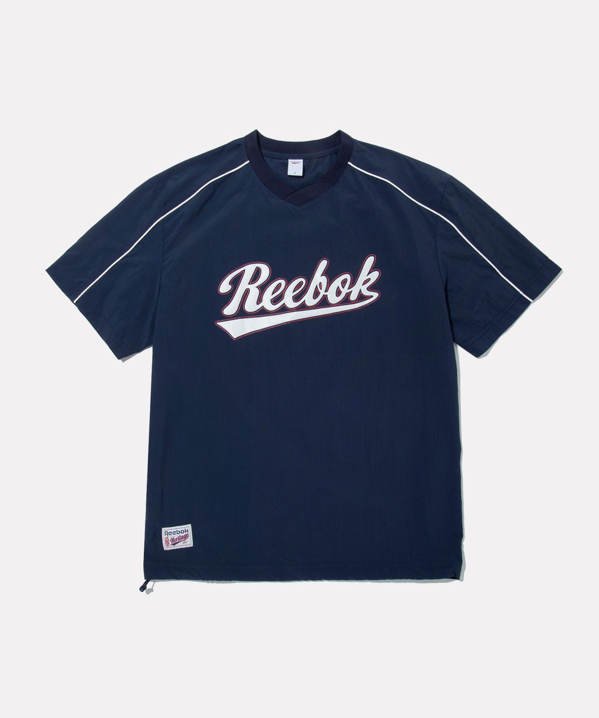 리복(REEBOK) 뉴베이직 레터링 반팔 피스테 - 네이비
