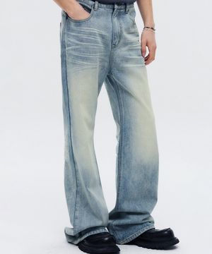 시그니처 플레어 데님 팬츠 라이트 블루