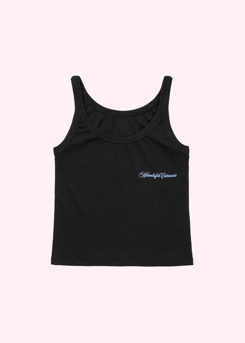 Attends for cuteness tank top (Black)