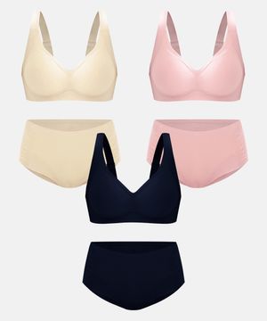 [3PACK] 리페어 심리스 브라 팬티 속옷 세트