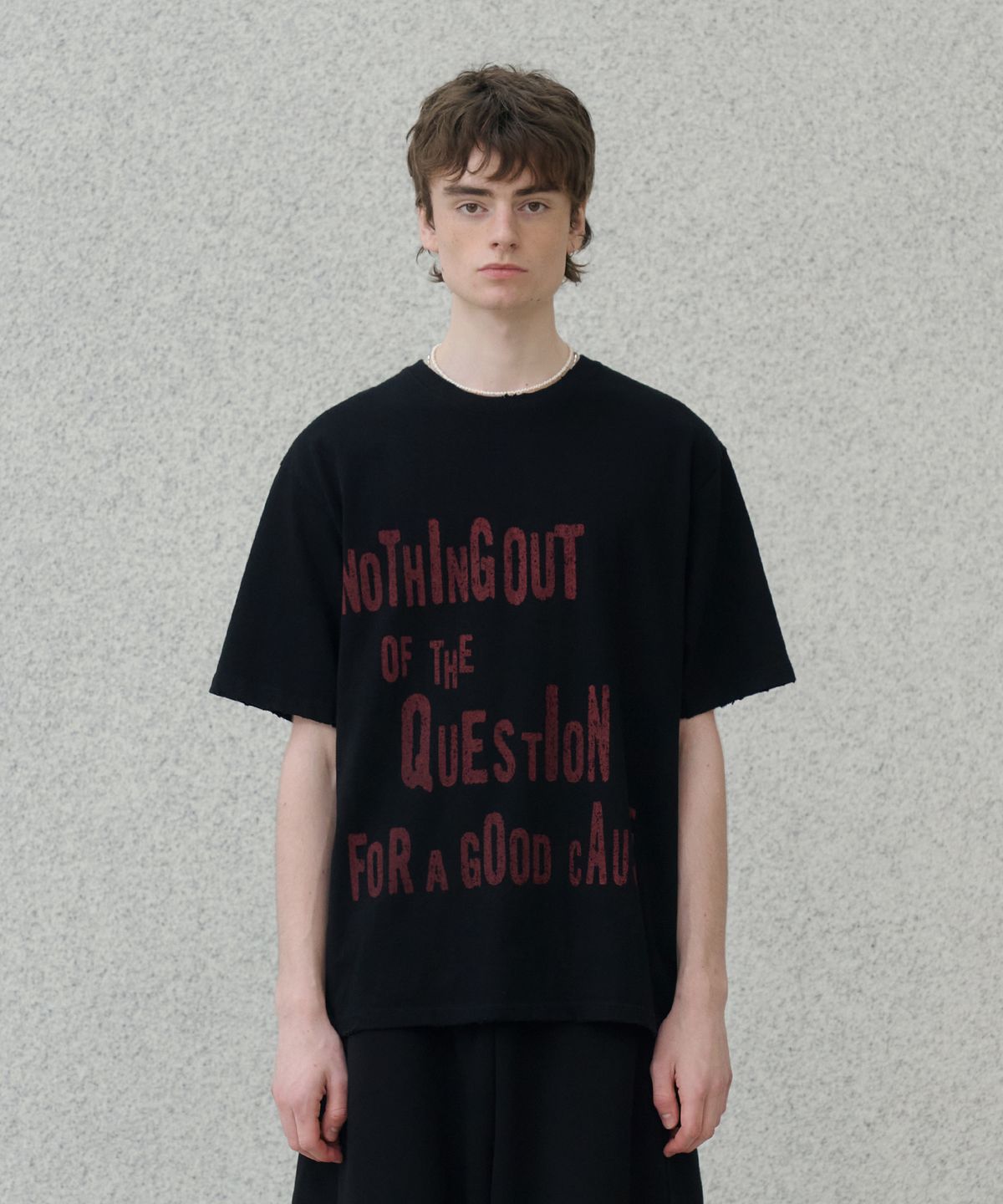 노운(NOUN) question vtg t-shirts (black)