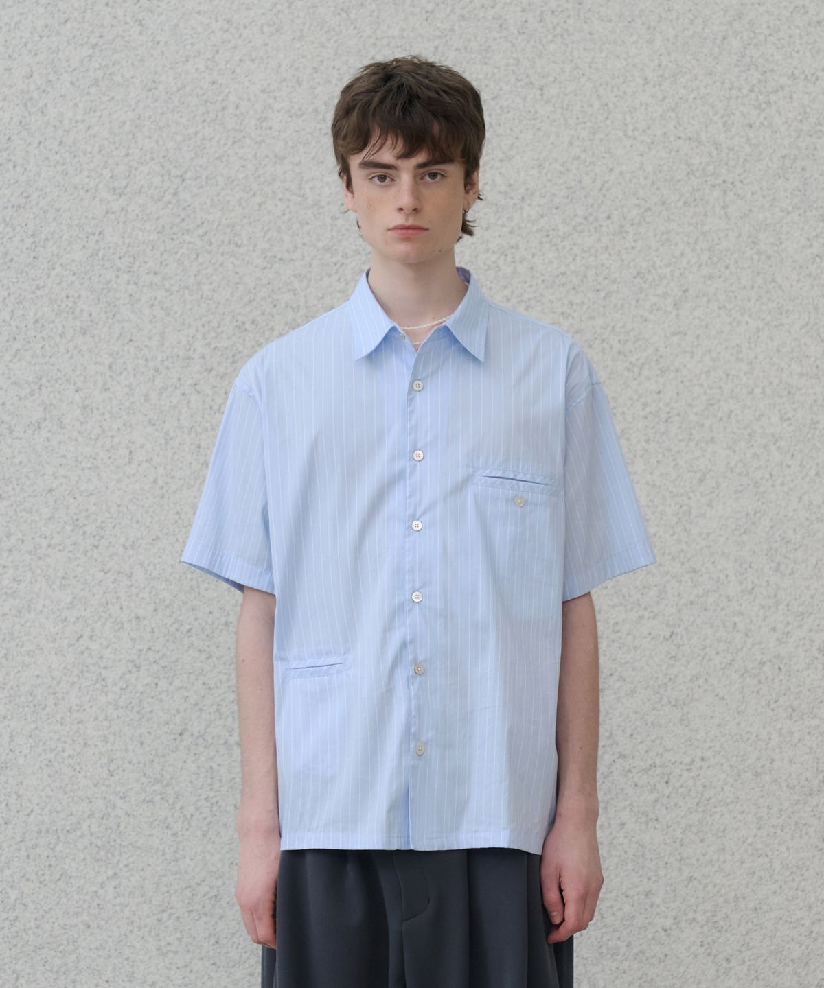 노운(NOUN) loosed shirts (stripe blue)