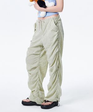 체크 셔링 파라슈트 팬츠 [라이트 옐로우]