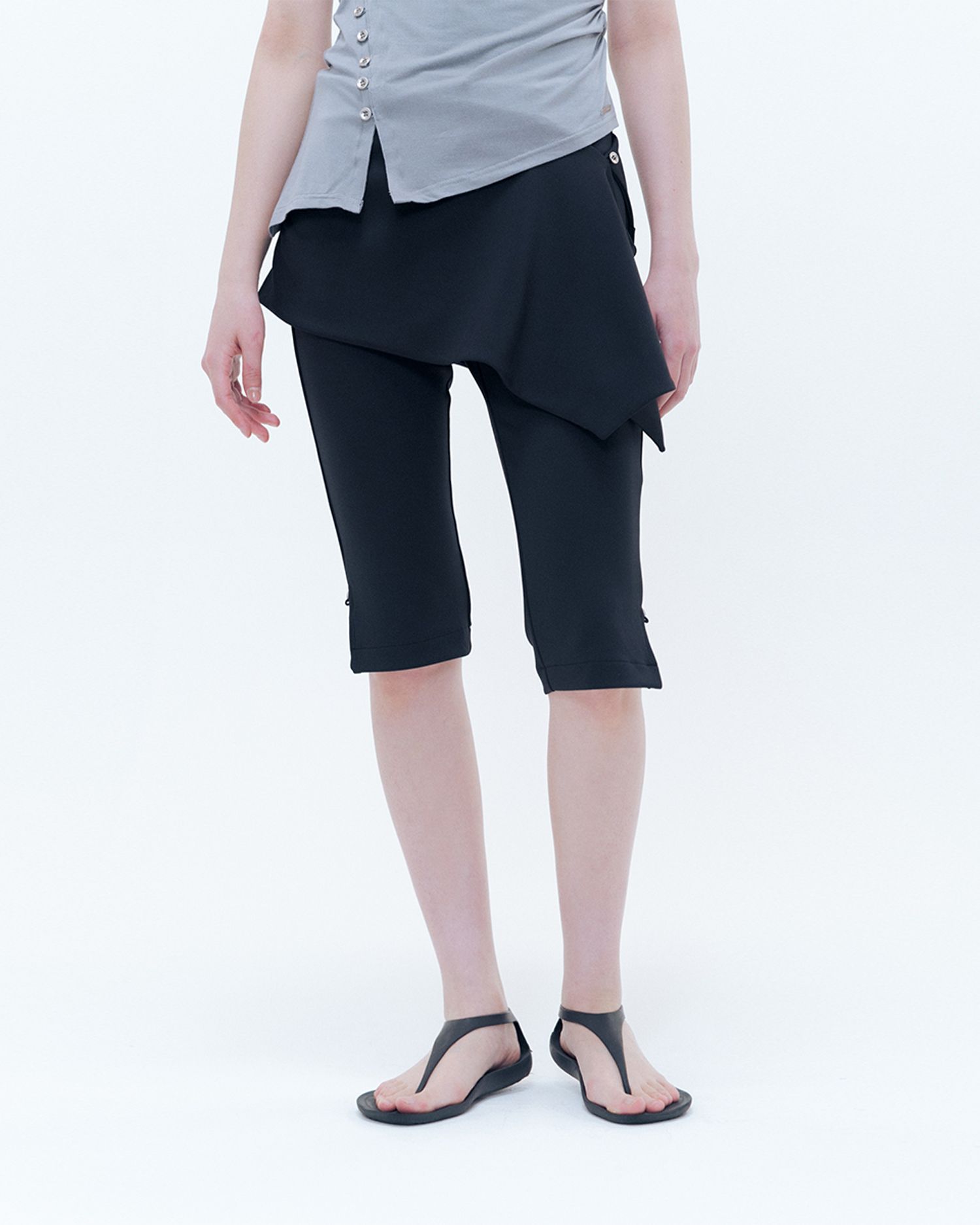 ★ MISEKI SEOUL★ Capri wrap skirt pants SET BLACK MSK252PT MUSINSA | MISEKI SEOUL Capri wrap skirt pants SET BLACK