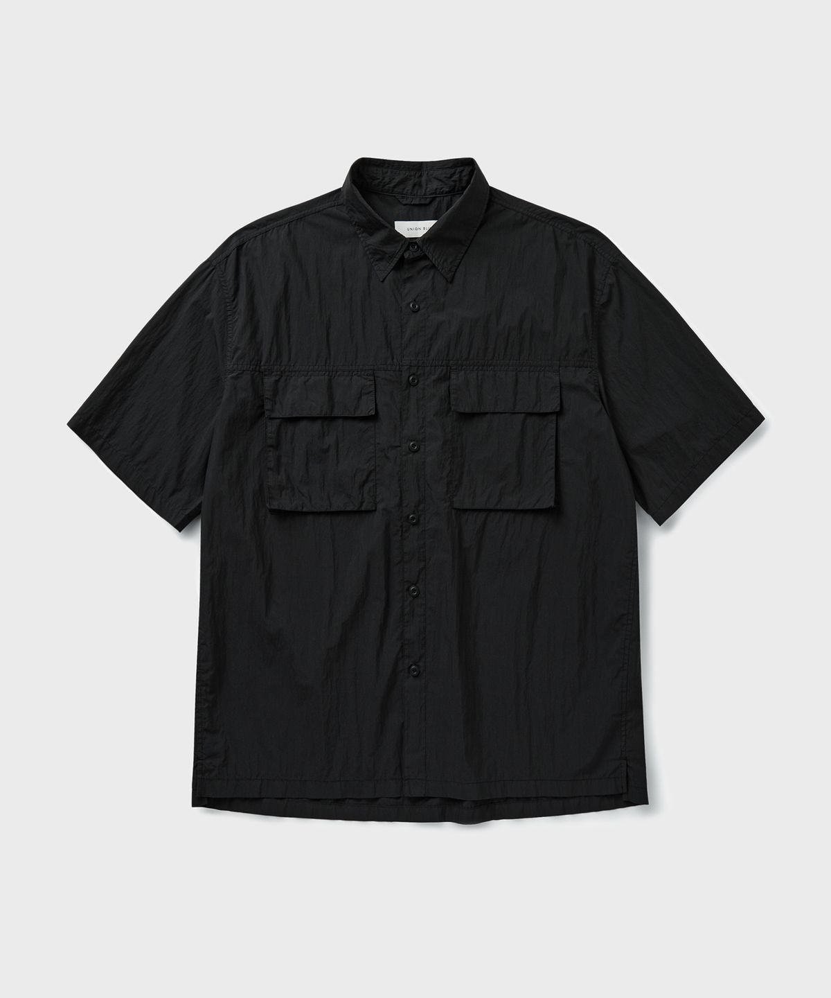 유니온블루(UNION BLUE) [LEISURE] TWO POCKET ROAM HALF SHIRT [BLACK]