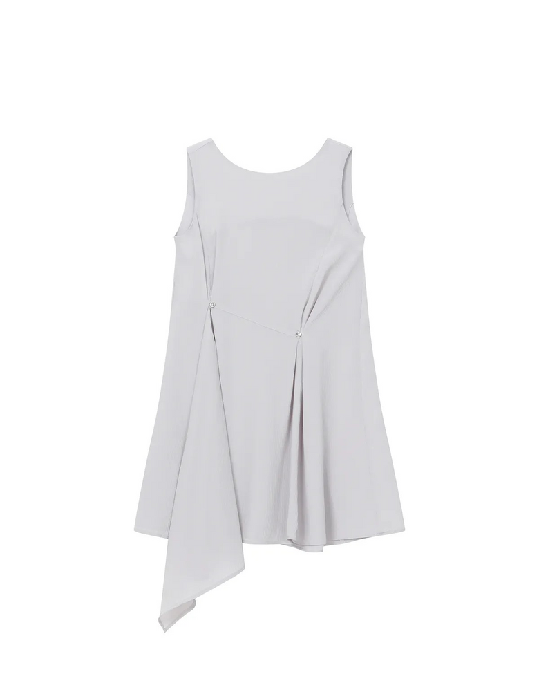 Billow sheer sleeveless one piece SILVER GREY