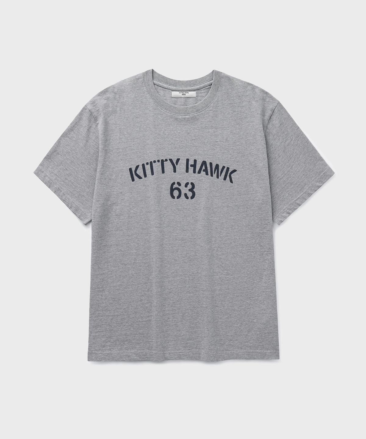 유니온블루(UNION BLUE) KITTY HAWK LOGO PRINTED T-SHIRT [MELANGE GRAY]