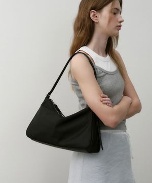 더블 비죠 숄더 나일론 블랙