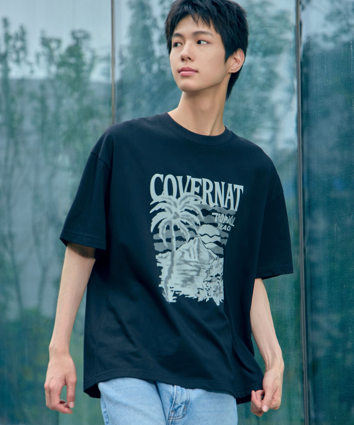 MUSINSA公式 | COVERNAT Cool Cotton Sunset Tropical Graphic T
