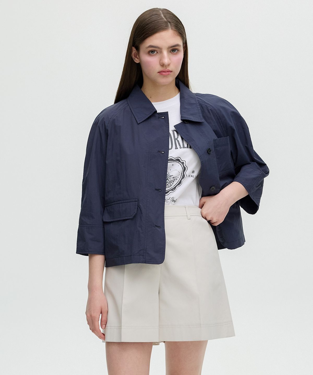 올리브 데 올리브(OLIVE DES OLIVE) 라그랑 7부소매 싱글점퍼 OW5MM3450