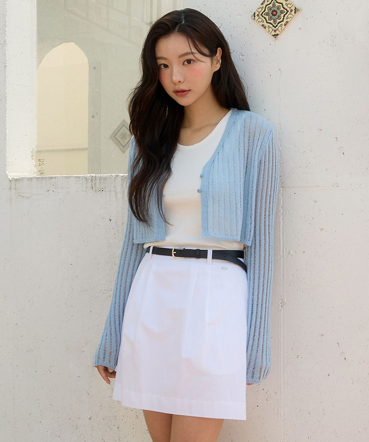 올리브 데 올리브(OLIVE DES OLIVE) 턱장식 A라인 미니스커트 OW5MS4480