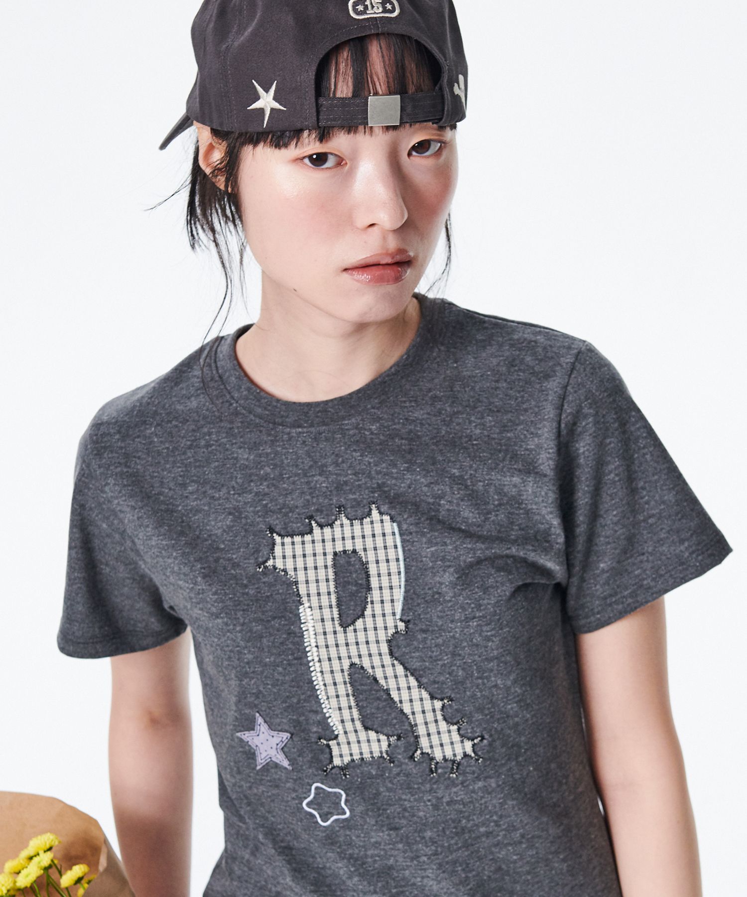 【runningHIGH】25ss APPLIQUE LOGO T-SHIRT MUSINSA | RUNNING HIGH Applique Logo H/S Tee [Charcoal]