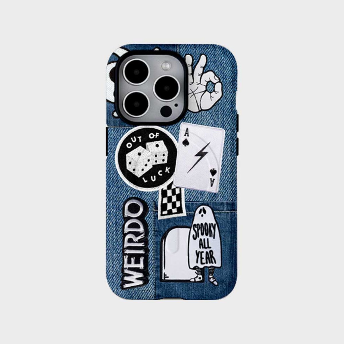 코쿼드(COQUAD) 9C9C 데님 맥세이프 아머 케이스_데님화이트
