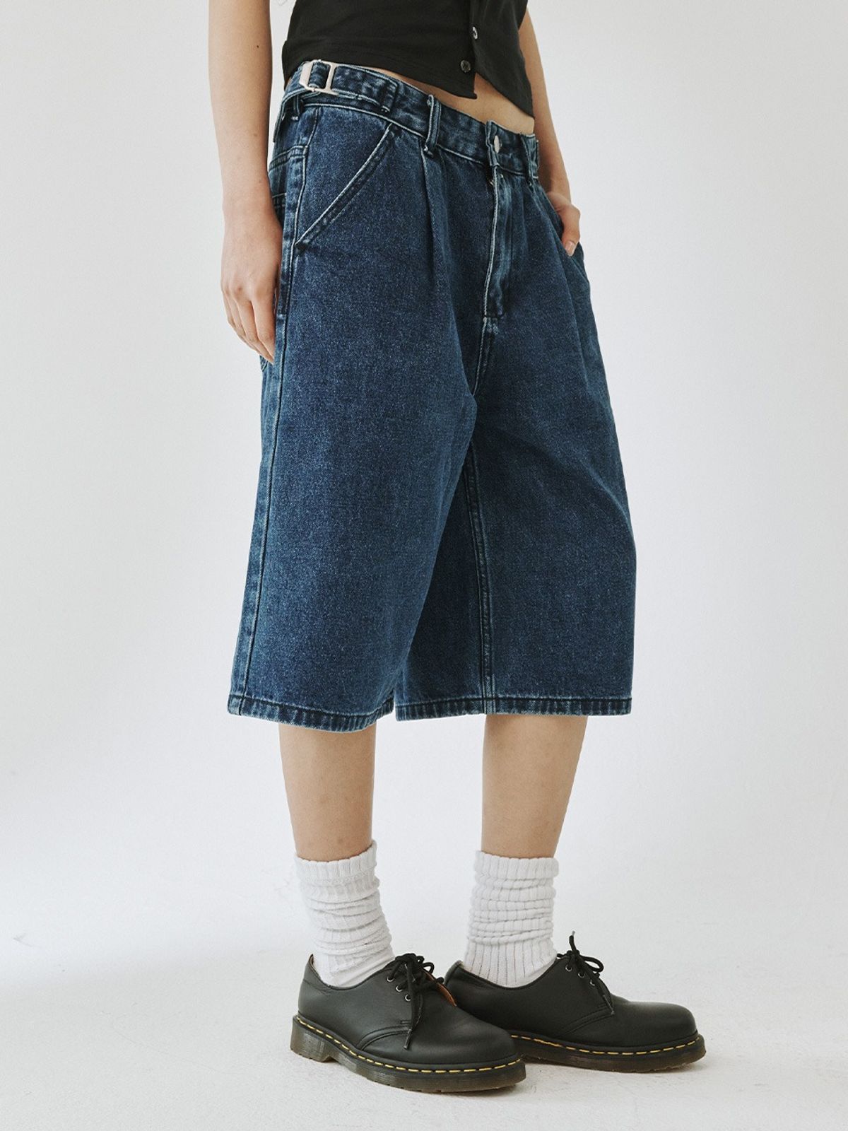 플리즈프로젝트(PLZPROJECT) SIDE ADJUST BERMUDA SHORTS, BLUE