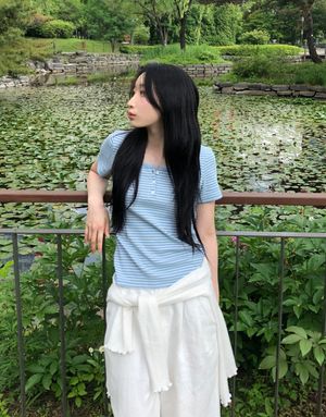 헨리넥 스트라이프 반팔티 325527 [5color]