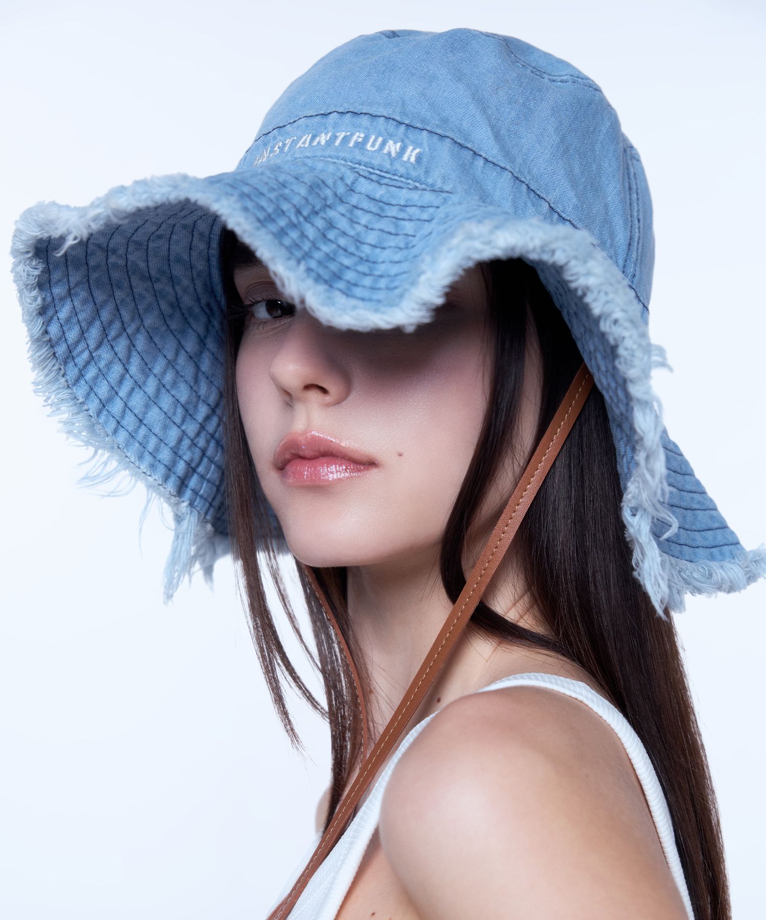◆INSTANTFUNK◆ denim bucket hat BDFWIFAC01 MUSINSA | INSTANTFUNK Denim embroidered bucket hat - blue