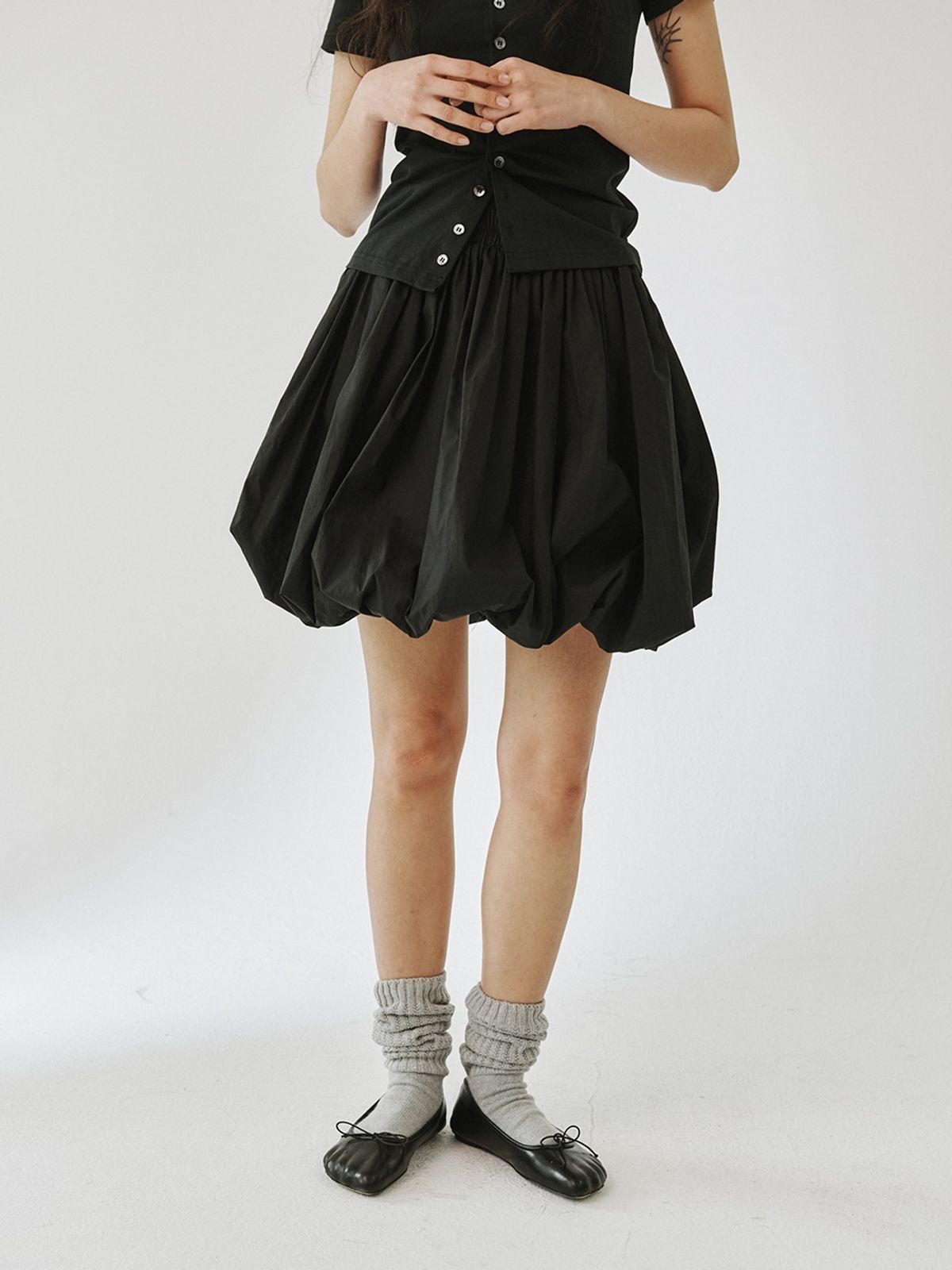 플리즈프로젝트(PLZPROJECT) BALLOON SKIRT, BLACK