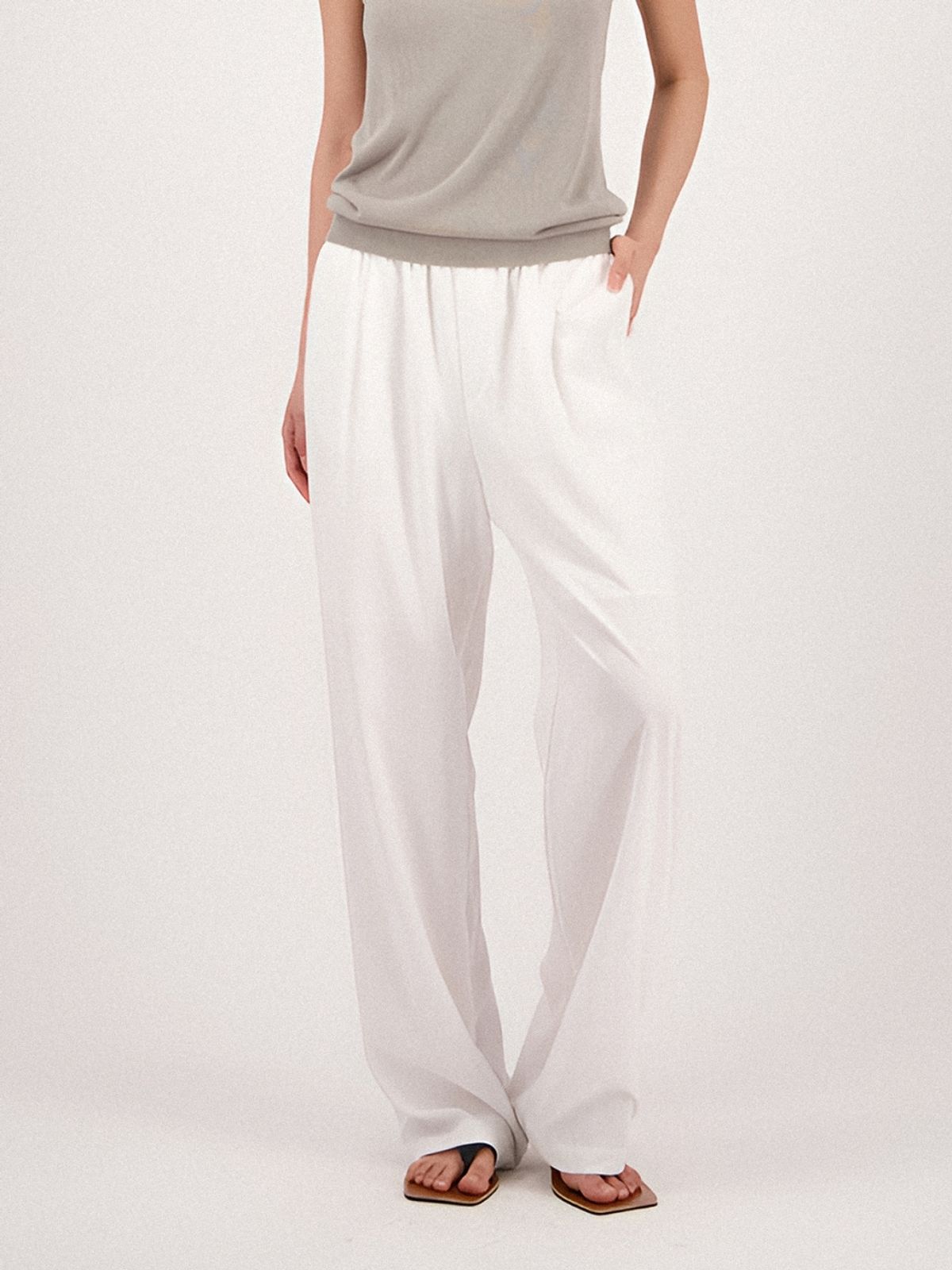 아쿠드(ACUD) Summer Pintuck Bending Slacks _White