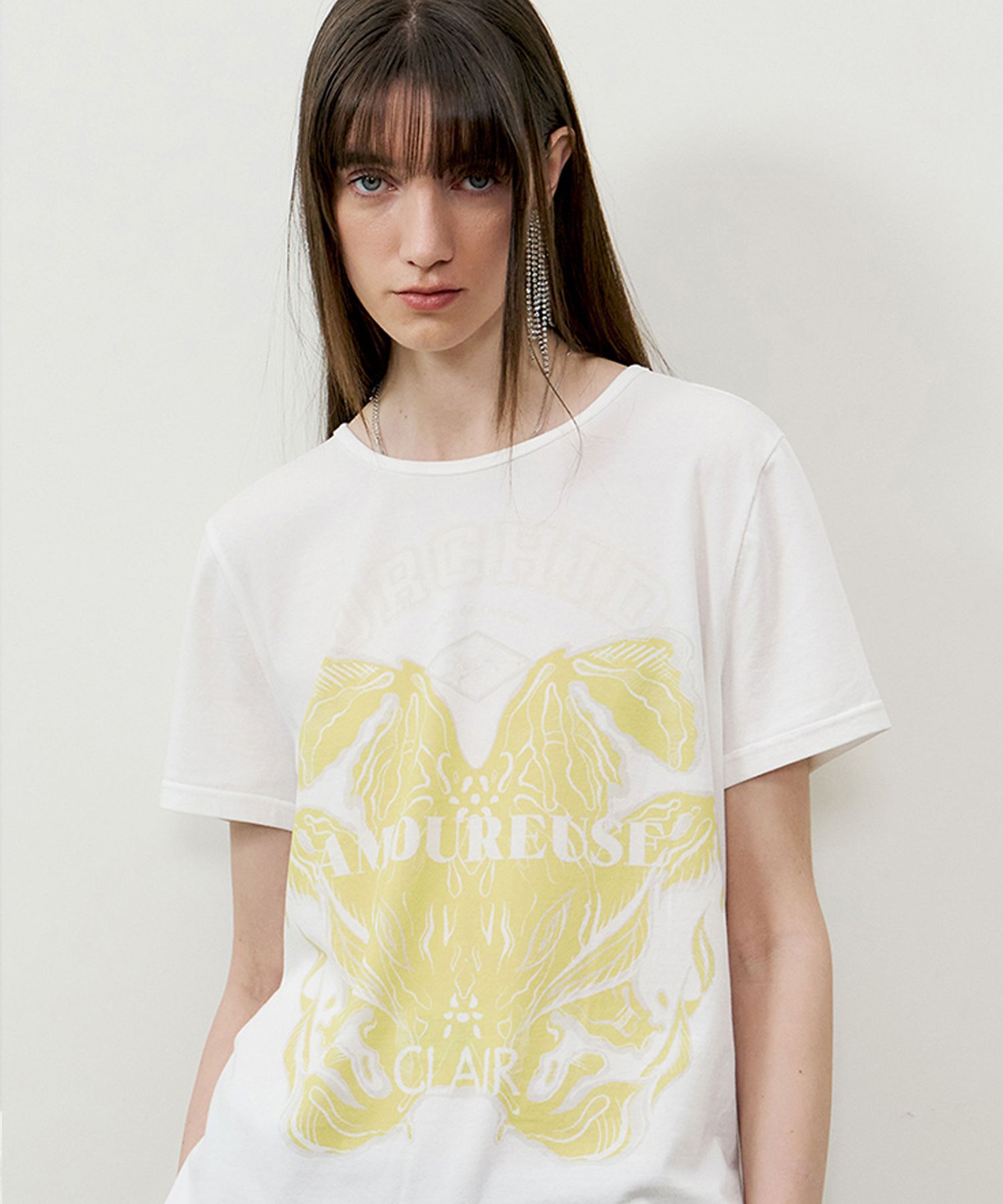 Tシャツ・カットソー [MARRON EDITION] Flower T-Shirt MUSINSA公式 | MARRON EDITION 25 Summer_ Ivory Yellow Flower