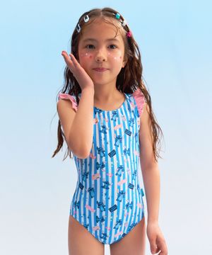 [디즈니] 여아 스티치 프릴 U백 원피스 블루 RN-GS2F595-BU