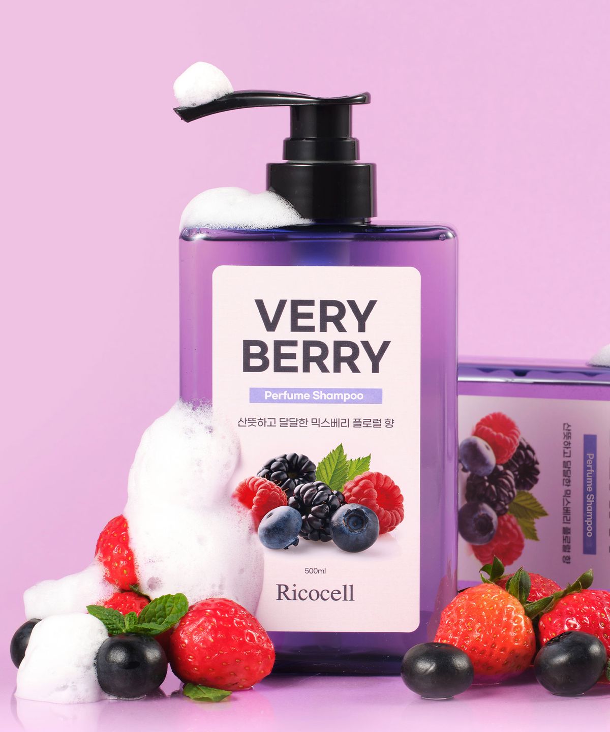 리코셀(RICOCELL) 리코셀 베리베리 퍼퓸 케라틴 실크 샴푸 500ml 저자극 정전기 방지 실리콘 프리
