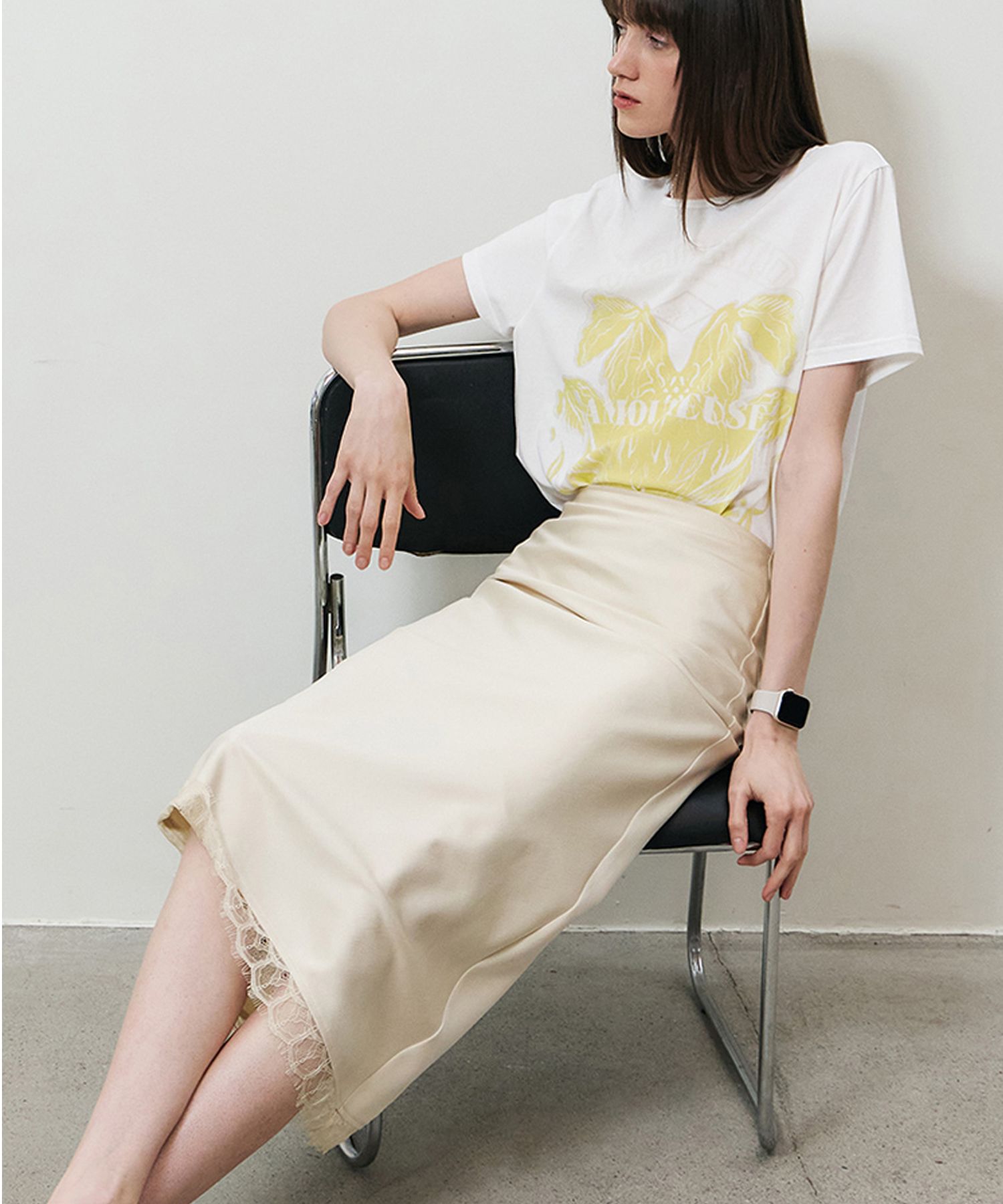 ★ MARRON EDITION★ 25 Summer_ Yellow Lace Long Skirt MUSINSA | MARRON EDITION 25 Summer_ Yellow Lace Long Skirt